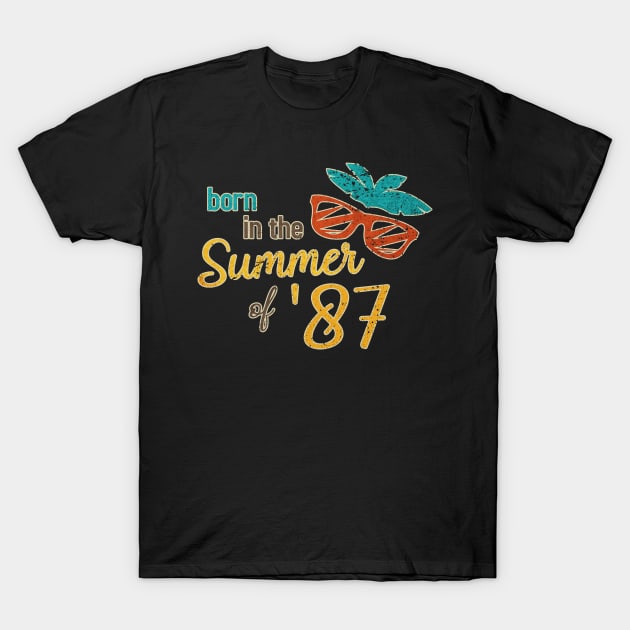 Born In The Summer Of 87 Birthday Gifts Funny 1987 Bday T-Shirt by ElisamaAmarezw